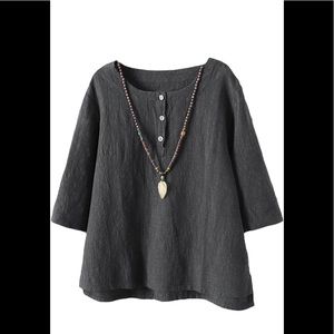 Boho Linen Top Sz. 2XL